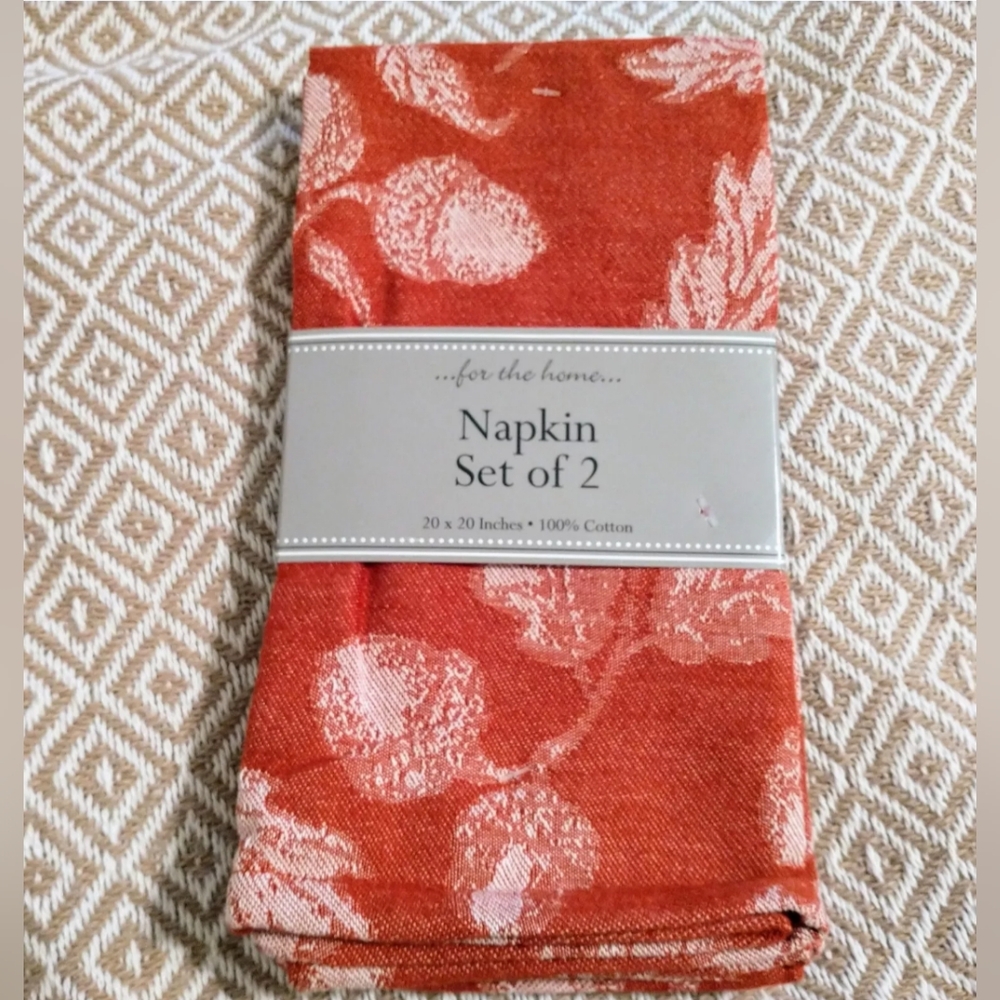 Autumn Fall Cotton Napkins Set Of 2